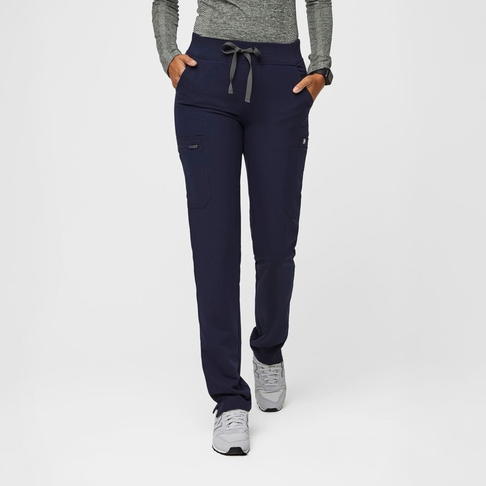 Figs Women's Navy Blue Drawstring Cargo Scrub Pants